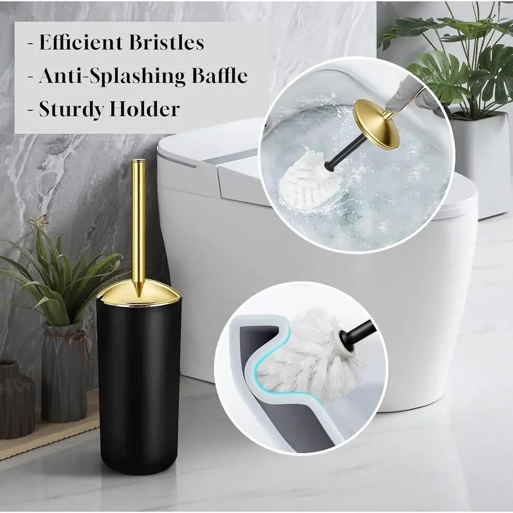 10 Pc Matte Black Bathroom Accessories Set Soap Dispenser Trash Can Tissue Box